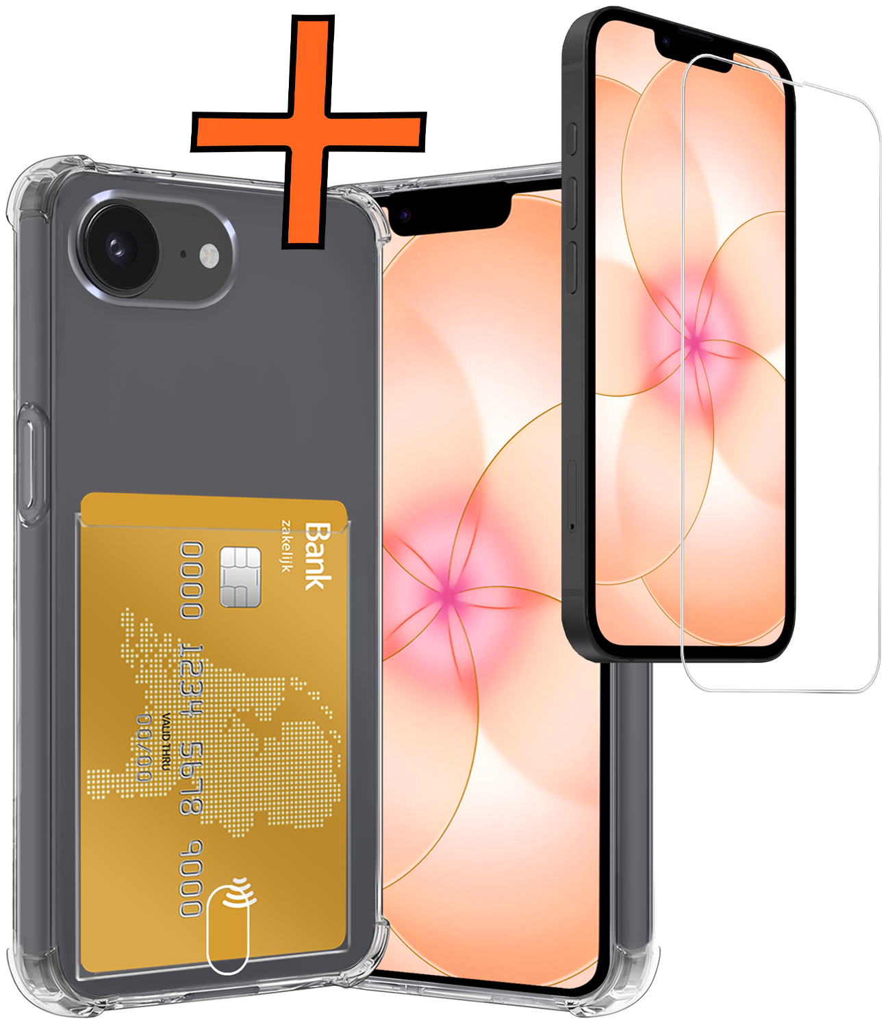Nomfy Nomfy iPhone 17e Hoesje Pashouder Met Screenprotector