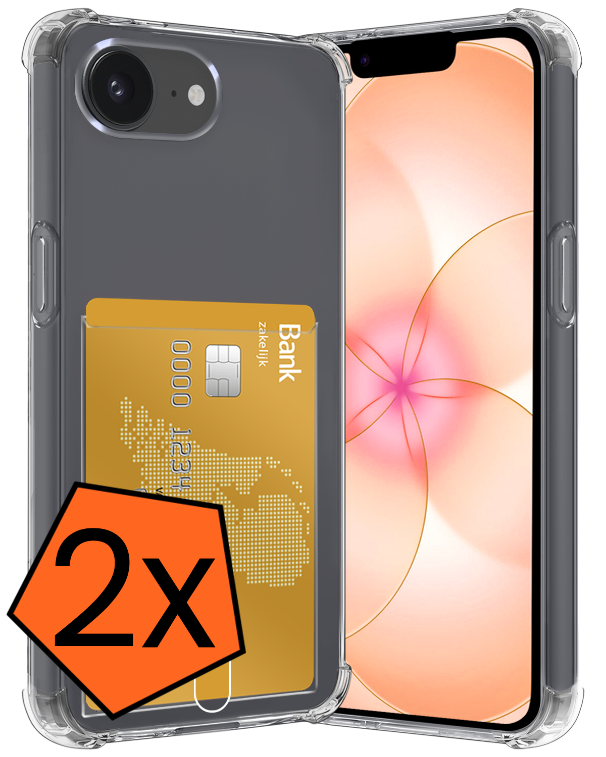 Nomfy Nomfy iPhone 17e Hoesje Pashouder - 2 PACK