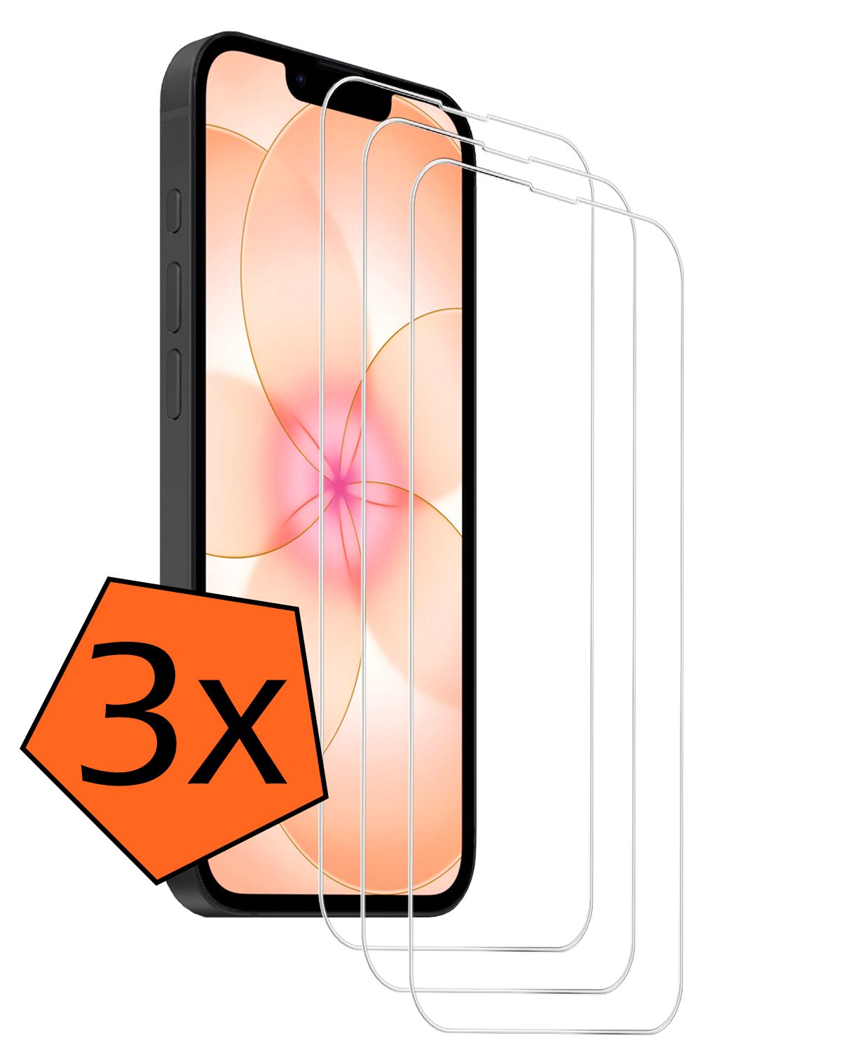 Nomfy Nomfy iPhone 17e Screenprotector Glas Met Dichte Notch - 3 PACK