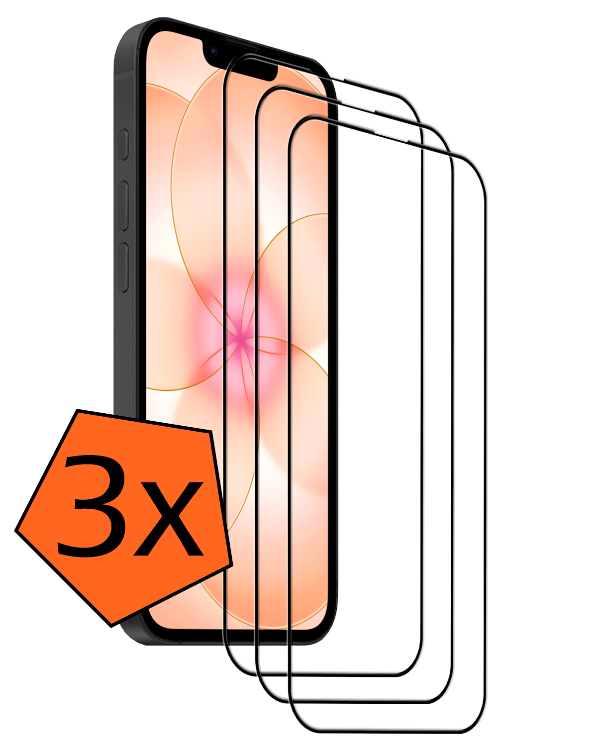 Nomfy Nomfy iPhone 17e Screenprotector Glas Full Cover 2D - 3 PACK