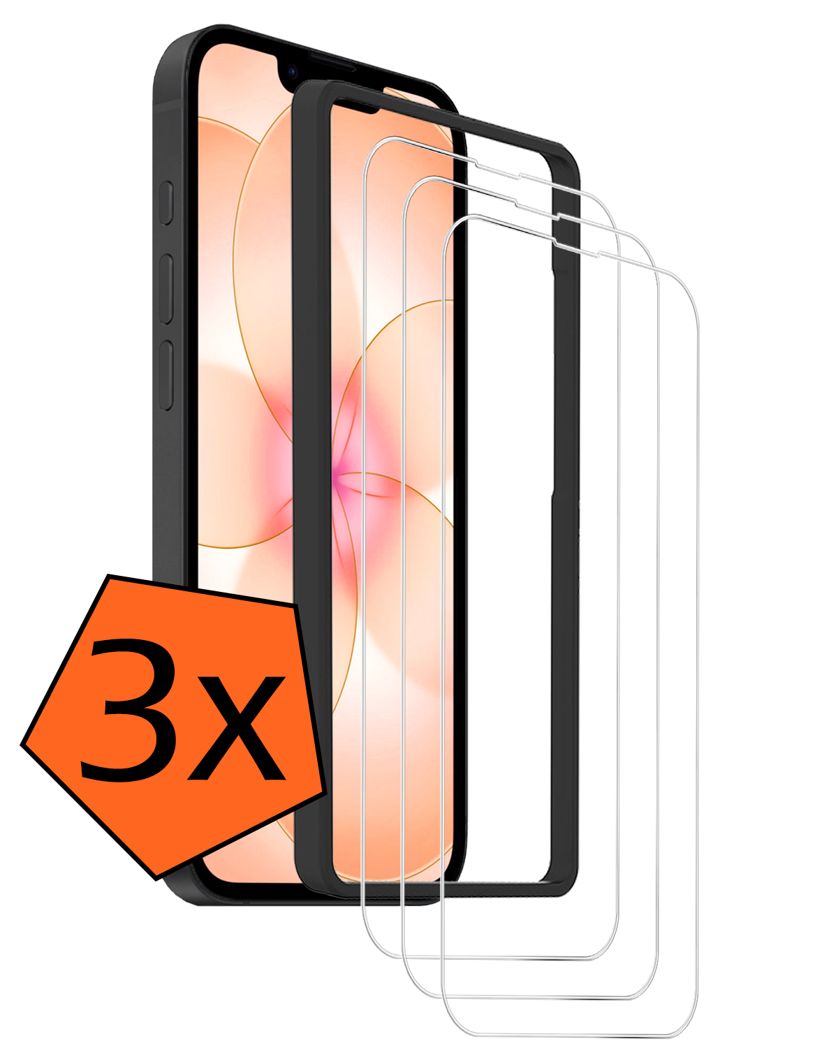 Nomfy Nomfy iPhone 17e Screenprotector Met Installatieframe - 3 PACK