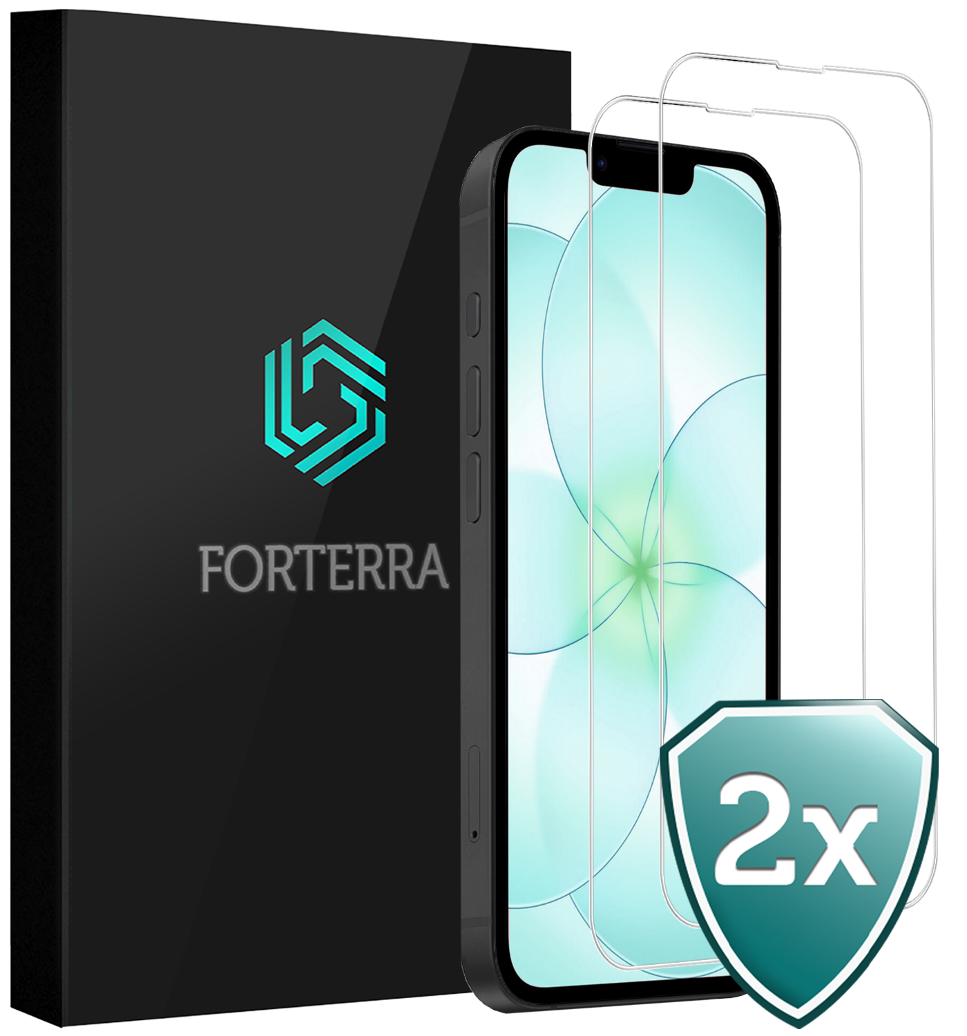 Forterra Forterra iPhone 17e Screenprotector Glas Met Dichte Notch - 2 PACK