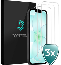 Forterra Forterra iPhone 17e Screenprotector Glas Met Dichte Notch - 3 PACK