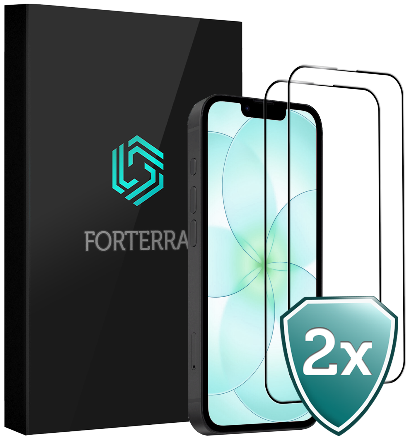 Forterra Forterra iPhone 17e Screenprotector Glas Full Cover 2D - 2 PACK