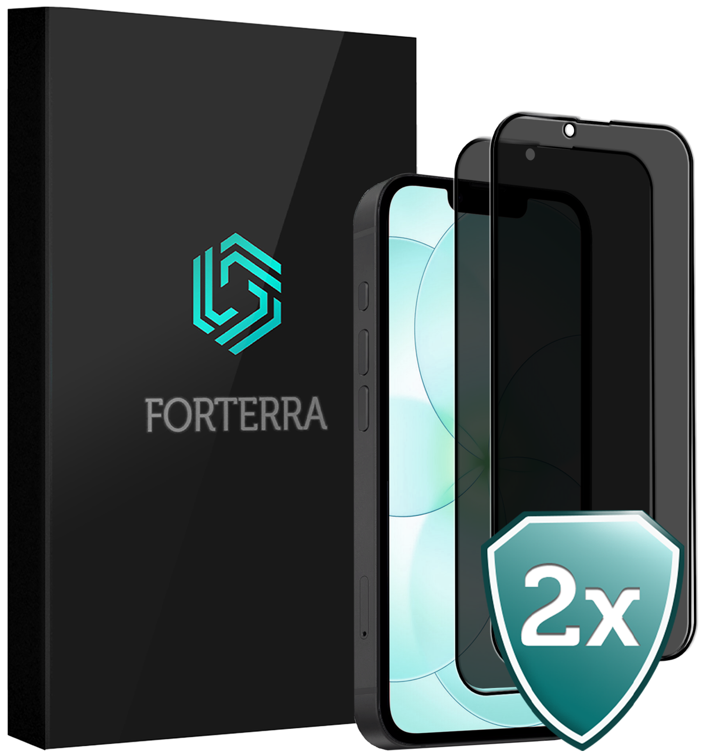Forterra Forterra iPhone 17e Screenprotector Glas Privacy - 2 PACK
