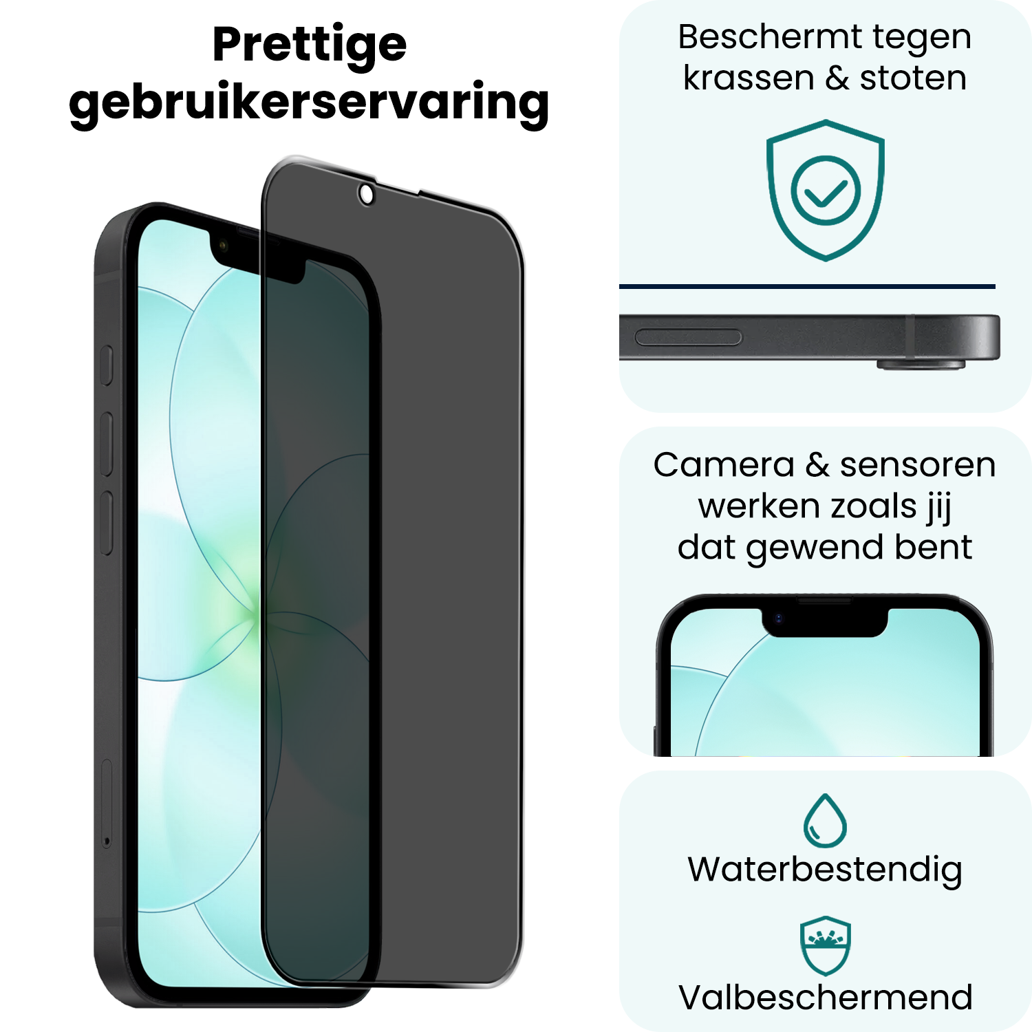 Forterra Forterra iPhone 17e Screenprotector Glas Privacy - 3 PACK