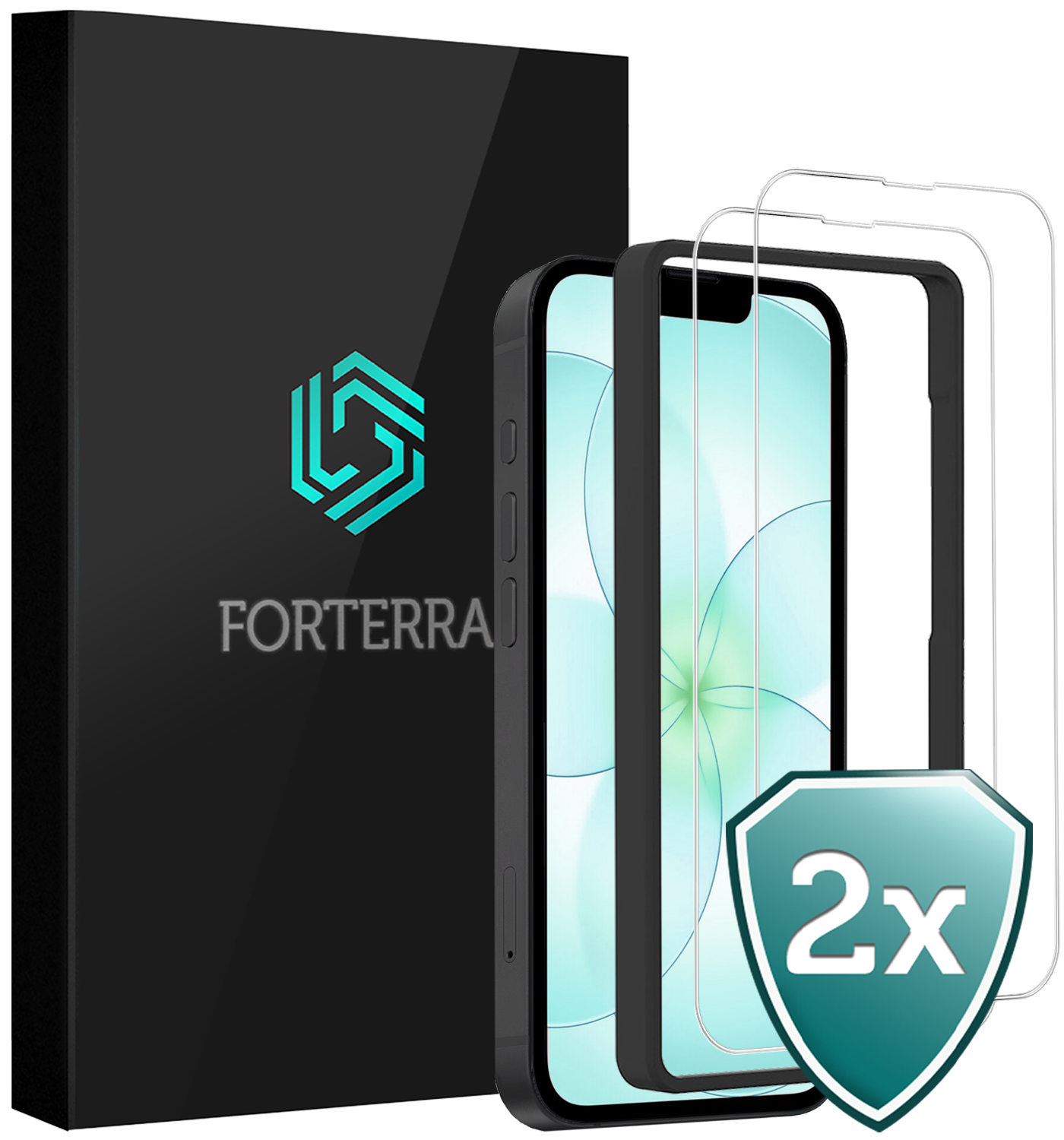 Forterra Forterra iPhone 17e Screenprotector Met Installatieframe - 2 PACK