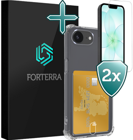 Forterra Forterra iPhone 17e Hoesje Pashouder Met 2x Screenprotector
