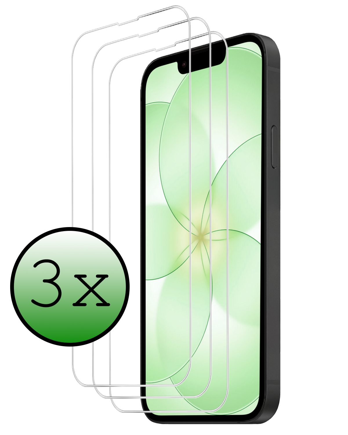 BASEY. BASEY. iPhone 17e Screenprotector Glas Met Dichte Notch - 3 PACK