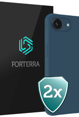 Forterra Forterra iPhone 17e Hoesje Siliconen - Donkerblauw - 2 PACK