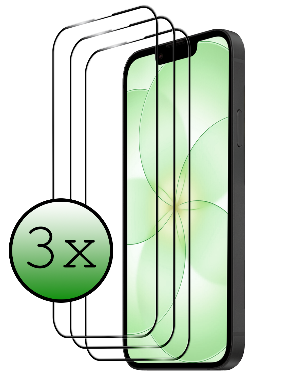 BASEY. BASEY. iPhone 17e Screenprotector Glas Full Cover 2D - 3 PACK