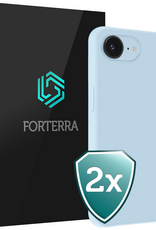 Forterra Forterra iPhone 17e Hoesje Siliconen - Lichtblauw - 2 PACK