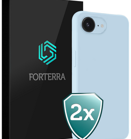 Forterra Forterra iPhone 17e Hoesje Siliconen - Lichtblauw - 2 PACK