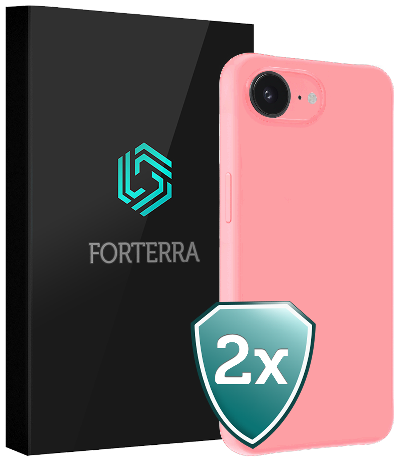Forterra Forterra iPhone 17e Hoesje Siliconen - Lichtroze - 2 PACK