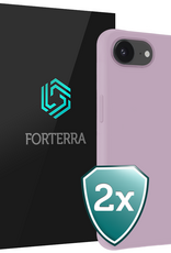 Forterra Forterra iPhone 17e Hoesje Siliconen - Lila - 2 PACK
