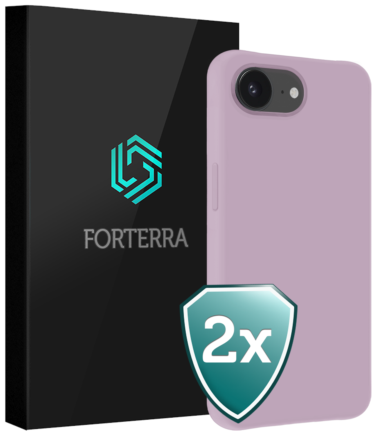 Forterra Forterra iPhone 17e Hoesje Siliconen - Lila - 2 PACK