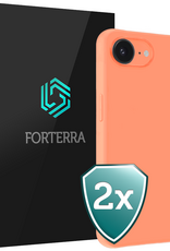 Forterra Forterra iPhone 17e Hoesje Siliconen - Perzik - 2 PACK