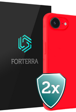 Forterra Forterra iPhone 17e Hoesje Siliconen - Rood - 2 PACK