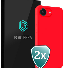 Forterra Forterra iPhone 17e Hoesje Siliconen - Rood - 2 PACK