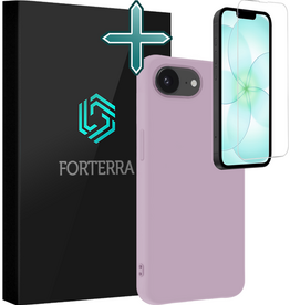 Forterra Forterra iPhone 17e Hoesje Siliconen Met Screenprotector Met Dichte Notch - Lila