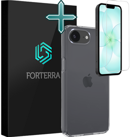 Forterra Forterra iPhone 17e Hoesje Siliconen Met Screenprotector Met Dichte Notch - Transparant