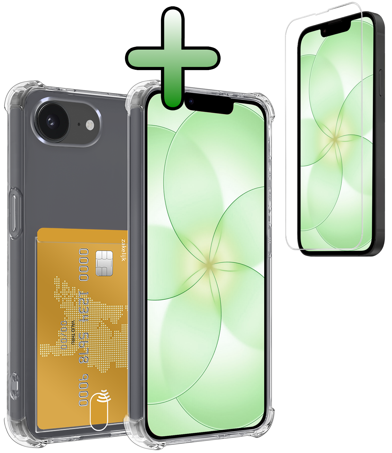 BASEY. BASEY. iPhone 17e Hoesje Pashouder Met Screenprotector