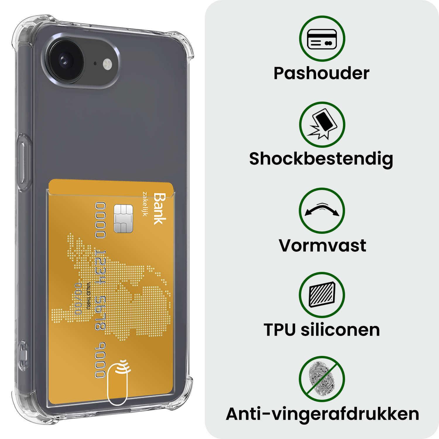BASEY. BASEY. iPhone 17e Hoesje Pashouder Met Screenprotector