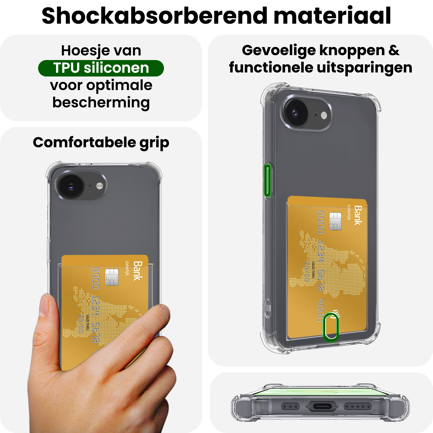 BASEY. BASEY. iPhone 17e Hoesje Pashouder Met 2x Screenprotector