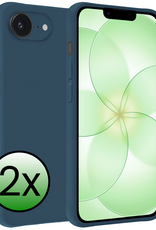 BASEY. BASEY. iPhone 17e Hoesje Siliconen - Donkerblauw - 2 PACK