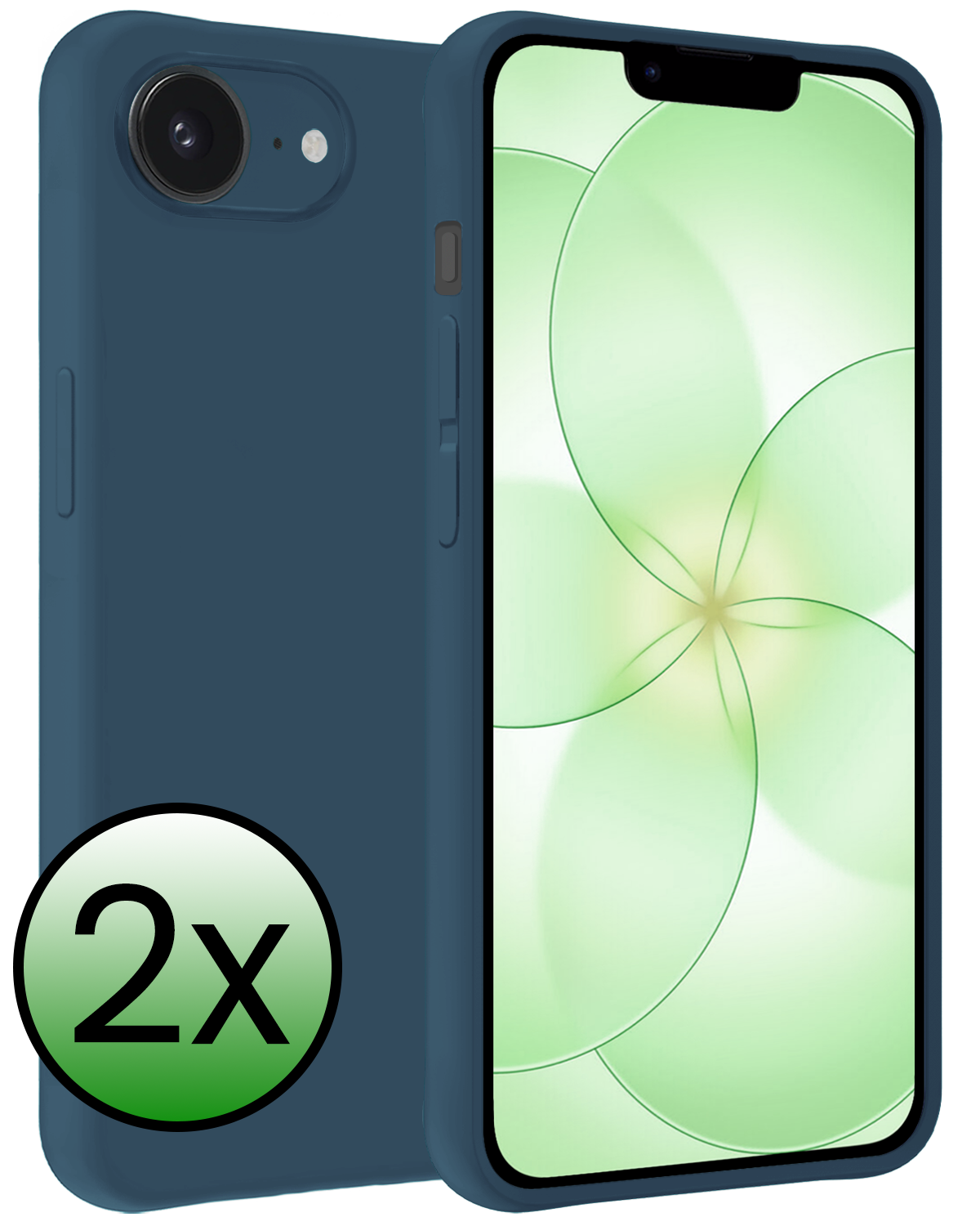 BASEY. BASEY. iPhone 17e Hoesje Siliconen - Donkerblauw - 2 PACK