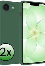 BASEY. BASEY. iPhone 17e Hoesje Siliconen - Donkergroen - 2 PACK