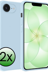 BASEY. BASEY. iPhone 17e Hoesje Siliconen - Lichtblauw - 2 PACK