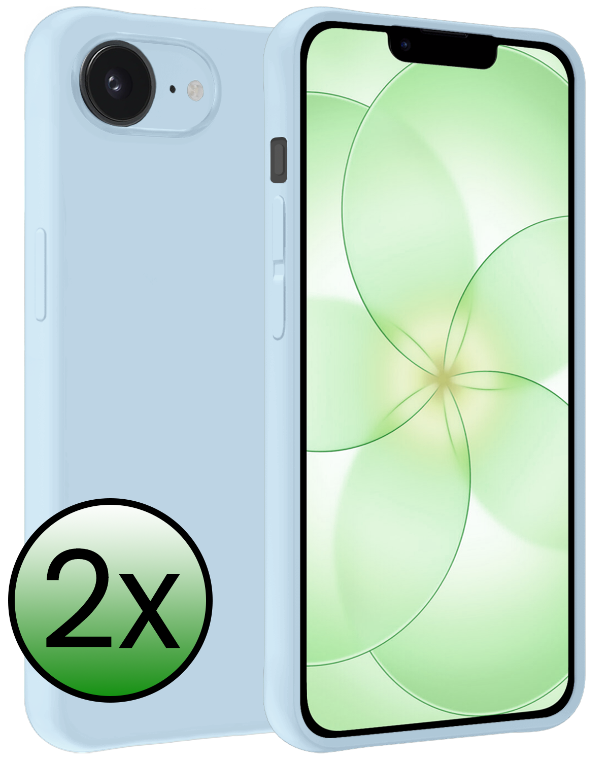 BASEY. BASEY. iPhone 17e Hoesje Siliconen - Lichtblauw - 2 PACK