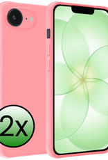 BASEY. BASEY. iPhone 17e Hoesje Siliconen - Lichtroze - 2 PACK