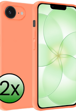 BASEY. BASEY. iPhone 17e Hoesje Siliconen - Perzik - 2 PACK