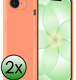 BASEY. BASEY. iPhone 17e Hoesje Siliconen - Perzik - 2 PACK