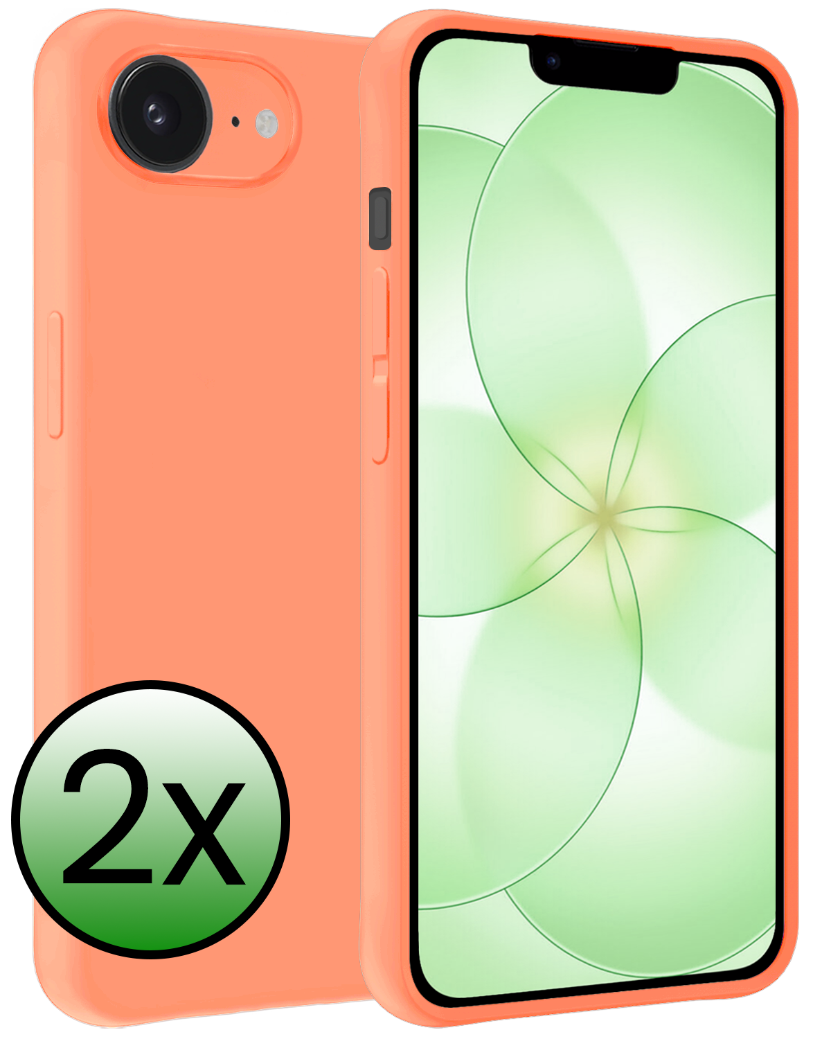 BASEY. BASEY. iPhone 17e Hoesje Siliconen - Perzik - 2 PACK