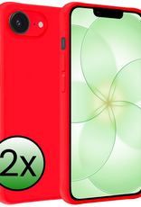 BASEY. BASEY. iPhone 17e Hoesje Siliconen - Rood - 2 PACK