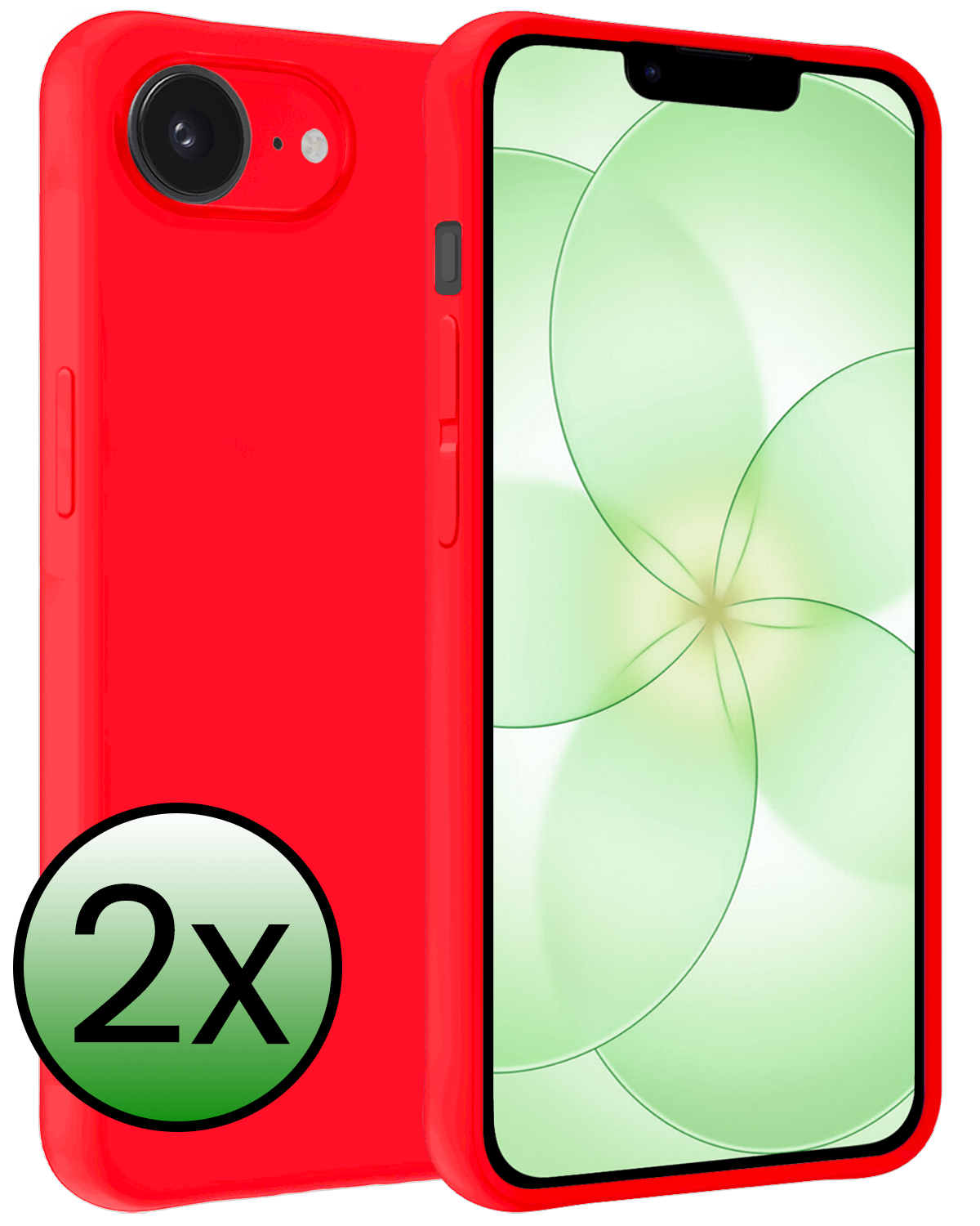 BASEY. BASEY. iPhone 17e Hoesje Siliconen - Rood - 2 PACK
