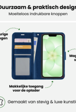 BASEY. BASEY. iPhone 17e Hoesje Bookcase Met Screenprotector - Donkerblauw