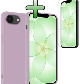 BASEY. BASEY. iPhone 17e Hoesje Siliconen Met Screenprotector Met Dichte Notch - Lila
