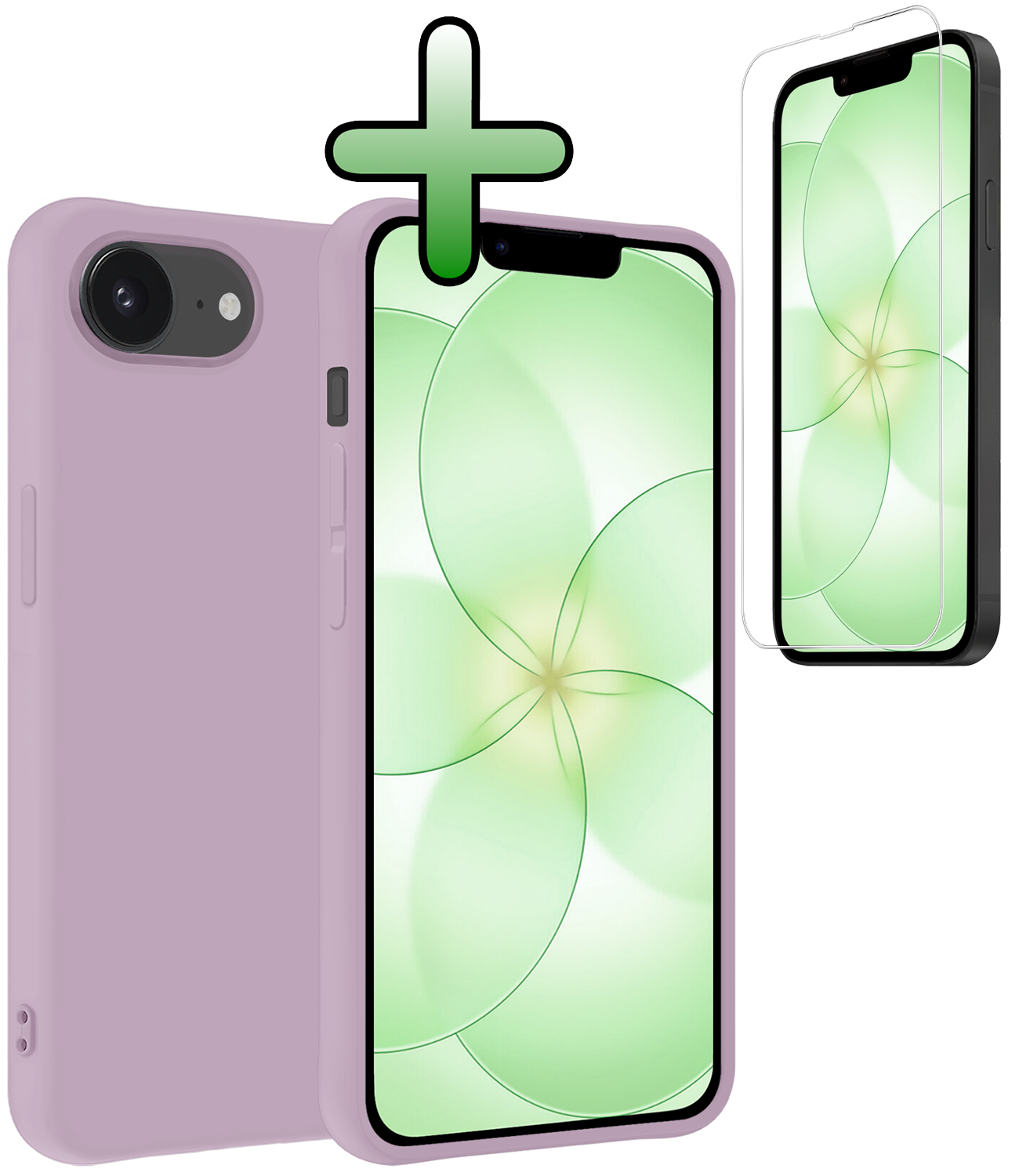 BASEY. BASEY. iPhone 17e Hoesje Siliconen Met Screenprotector Met Dichte Notch - Lila