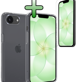 BASEY. BASEY. iPhone 17e Hoesje Siliconen Met Screenprotector Met Dichte Notch - Transparant
