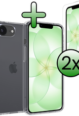 BASEY. BASEY. iPhone 17e Hoesje Siliconen Met 2x Screenprotector Met Dichte Notch - Transparant