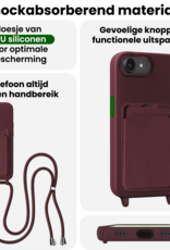 BASEY. BASEY. iPhone 17e Hoesje Pashouder met Koord - Aubergine