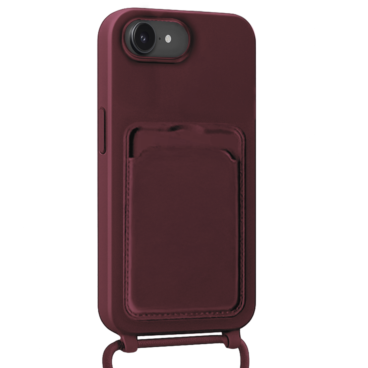 BASEY. BASEY. iPhone 17e Hoesje Pashouder met Koord - Aubergine