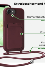 BASEY. BASEY. iPhone 17e Hoesje Pashouder met Koord - Aubergine - 2 PACK