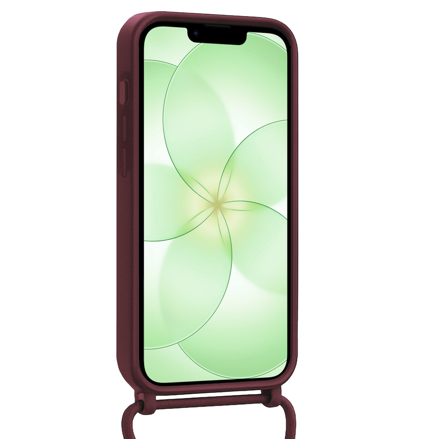 BASEY. BASEY. iPhone 17e Hoesje Pashouder met Koord Met Screenprotector - Aubergine