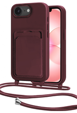 NoXx NoXx iPhone 17e Hoesje Pashouder met Koord - Aubergine