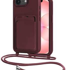 NoXx NoXx iPhone 17e Hoesje Pashouder met Koord - Aubergine